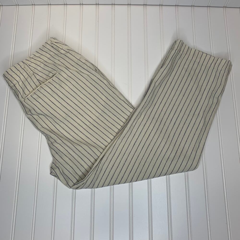 Chaps Denim Pinstripe Linen Pants Sz 10